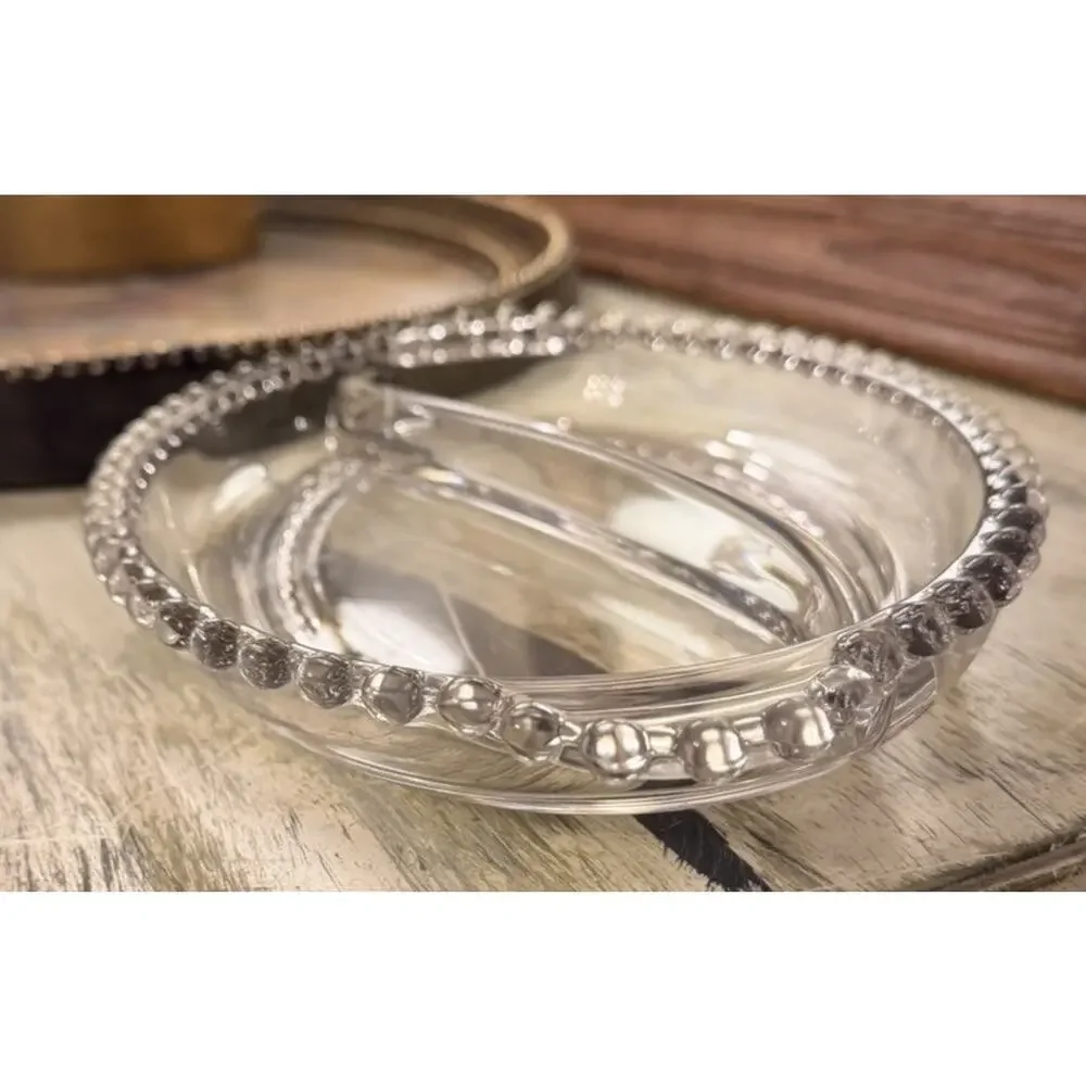 Vintage CANDLEWICK Divided Glass Serving Dish Oval Relish / Nut/ Candy 3600-67